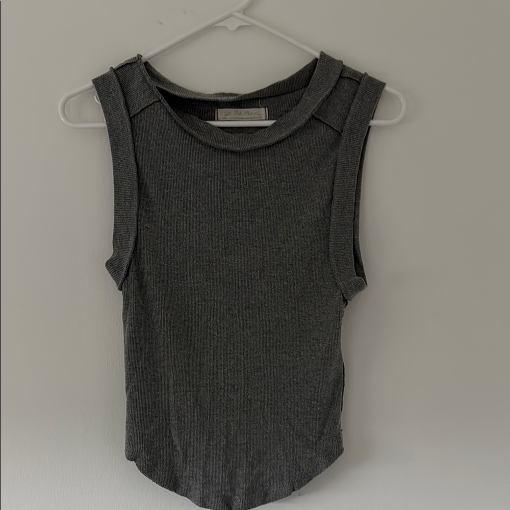 We The Free Gray Fitted Muscle Tee